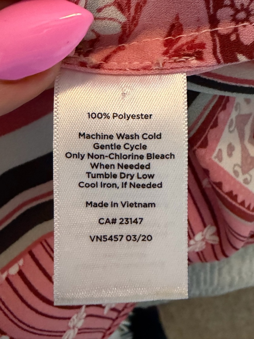 #604 Talbots BoNo Beautiful Pink Floral Patchwork Tie-Neck Blouse - Picture 12 of 12